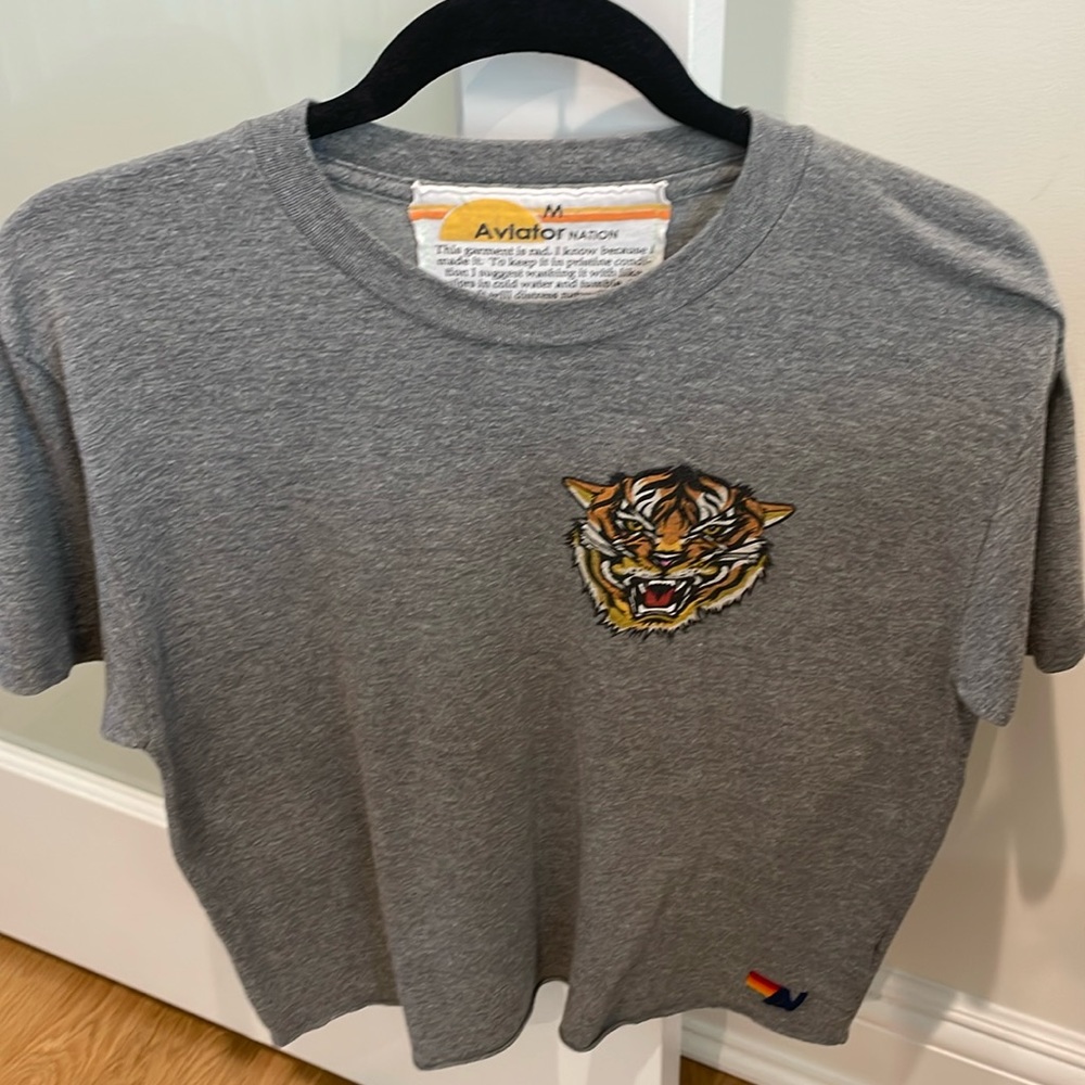 Aviator Nation rare Tiger print boyfriend Tee